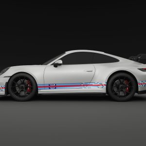 Martini-Rennstreifen-Set im Pixelstil kompatibel mit Porsche
