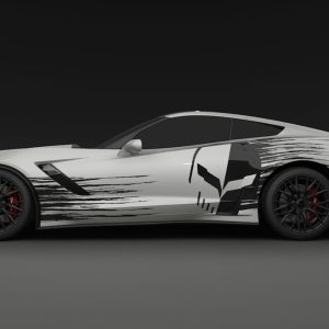 Corvette C7  Schädel  Seitenstreifen Aufkleber Dekor Set