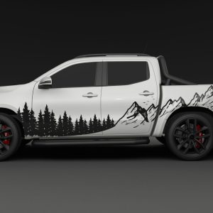 Mercedes x class Mountain, Berge, Wald, Panorama Aufkleber Dekor Sticker Set